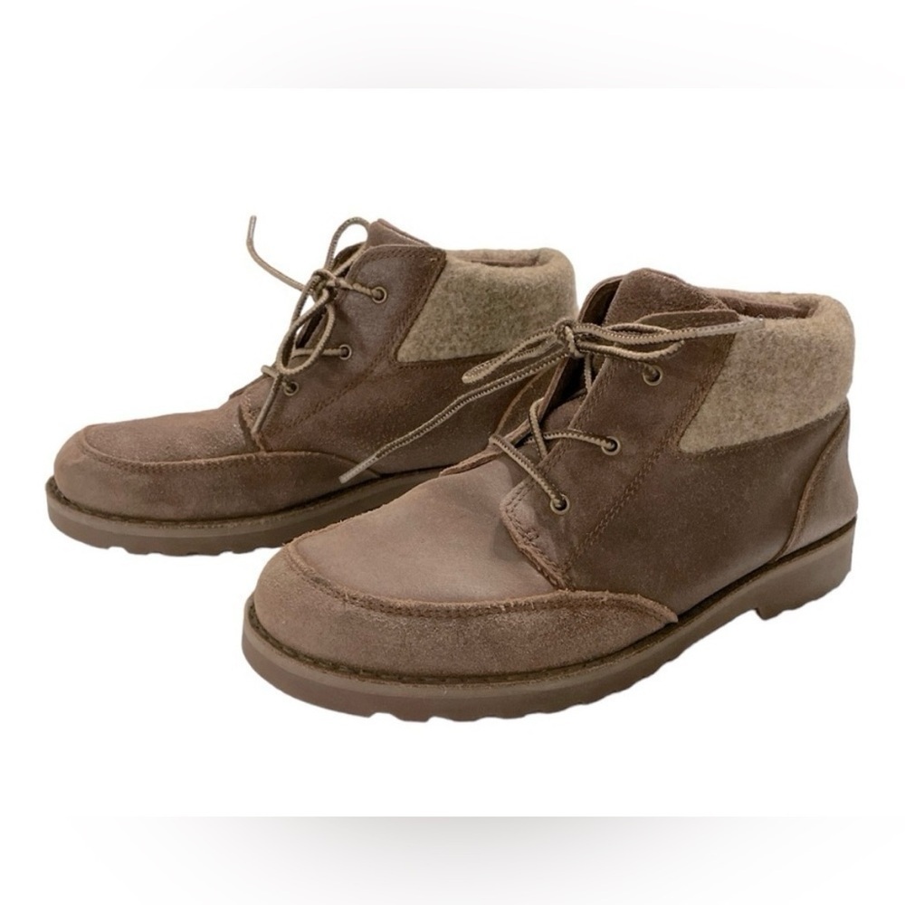 UGG Orin Wool Cuff Lace-Up Ankle Boots Brown Kids 5 Unisex Casual